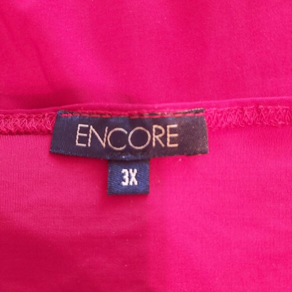 ENCORE BLOUSE. NEW. RED . DRAPED FRONT. SIZE 3X - Picture 2 of 4